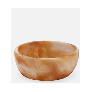 Bol décoratif classique personnalisé en résine, fait à la main, effet marbre brillant, écologique, léger, pour les collations, les salades, les fruits, la maison - Product Image 4