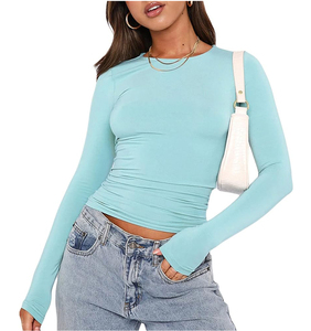 T-shirts pour femmes, coupe ajustée, col mandarin, en soie/coton, anti-rides, nouveau design, tendance, haute qualité, produits d'exportation, Bangladesh - Product Image 4
