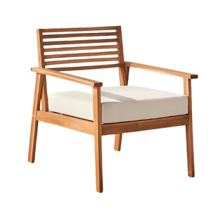 เก้าอี้เลานจ์ไม้อะคาเซียกลางแจ้งแบบนอร์ดิกทันสมัยพร้อมแขนด้านหลังไม้ระแนงสำหรับสวนร้านอาหารริมชายหาดระเบียงสวนรับประทานอาหาร - Product Image 6