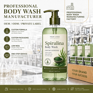Gel Douche Liquide Purifiant et Rafraîchissant à la Spiruline, Nettoyage Doux et Hydratation Profonde, Marque Privée OEM ODM - Product Image 1