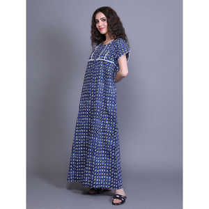 Bata de dormir para mujer 100% algodón con bolsillo lateral, estampada, suave, transpirable, ODM, cintura elástica con cordón, talla 3XL para invierno - Product Image 2