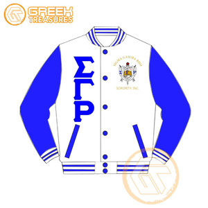 Chaqueta universitaria transpirable acolchada impermeable bordada de satén Sigma Gamma Rho personalizada para mujer-GREEK TREASURES - Product Image 2