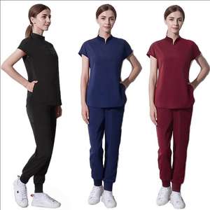 Vêtements de travail à la mode gommages femmes athlétique stretch facile d'entretien gommages ensemble uniformes d'allaitement femmes gommages médicaux - Product Image 1