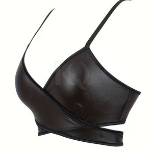 Sujetador Deportivo de Cuero Genuino para Mujer, Talla Grande, Ligero, de Alta Sujeción, Transpirable, de Secado Rápido, Ecológico, con Logotipo Frontal, Premium - Product Image 2