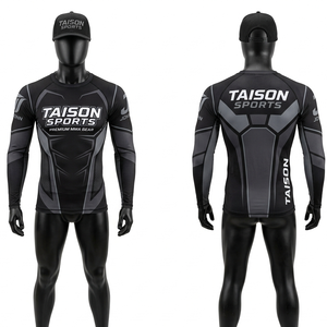 Rashguard de MMA Premium de 250 GSM, Poliéster y Spandex, Azul y Negro con Paneles en Contraste, Sublimación, Logotipo Personalizado, Ajuste de Compresión - Product Image 4