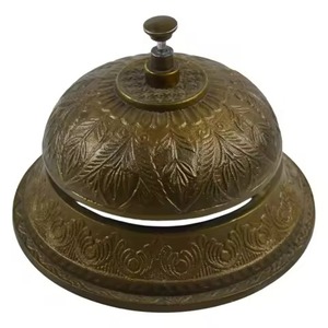 Campana de Escritorio de Diseño Antiguo con Acabado en Níquel, Campana Ornamental de Latón Vintage para Recepción de Hotel - Product Image 4