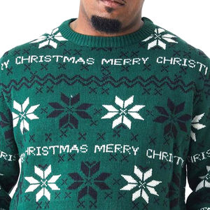 Wholesale Custom Men's <b>Sweater</b> OEM ODM Services Hot Selling Jacquard Knitted Wool Cotton Breathable Pattern Autumn Winter Plus - Product Image 4