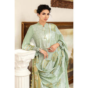 Traje de 3 Piezas para Mujer con Bordado de Zari y Lentejuelas, con Dupatta Estampada en Oro y Laca DN-52038 - Product Image 2