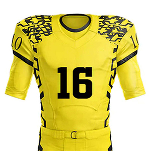 Uniforme de football américain personnalisable de style unique, de haute qualité, respirant, à séchage rapide, 100% polyester, manches courtes, pour tous - Product Image 3