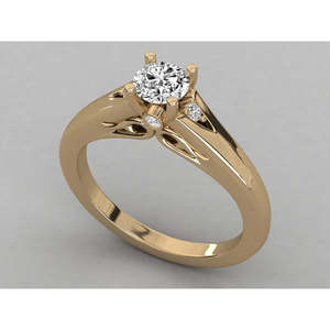 Bague solitaire en or 9 carats pour femmes, diamant cultivé en laboratoire, élégante et luxueuse - Product Image 3