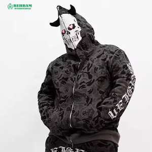 Sudadera con Capucha Unisex Negra con Cremallera, Logotipo Personalizado, Forro Polar 3D/Felpa Francesa, Secado Rápido, Transpirable, para Invierno - Product Image 5