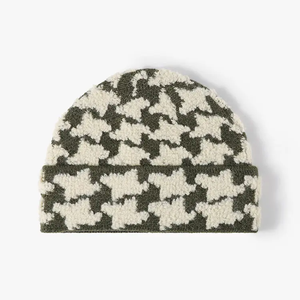 หมวกบีนนี่ถักลายวาฟเฟิลปักโลโก้ตามสั่ง พร้อมป้ายหนังทอและลายพิมพ์ตัวอักษรและจุด สำหรับใส่ไปเที่ยวทะเล - Product Image 4