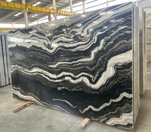 Dalle de marbre indien naturel poli blanc zèbre, comptoir de cuisine moderne pour villa, maison, commerce, dessus de meuble de salle de bain, salle à manger - Product Image 2