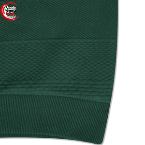 Sweat-shirt à col rond à texture verte britannique pour homme Design découpé pour l'hiver - Product Image 3