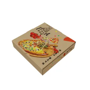 Toptan özelleştirilmiş yüksek kaliteli katlanır kutu gıda sınıfı malzemeler ile hazır yemek kutusu Pizza kutusu teslimat ve ambalaj
