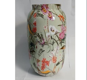 Florero redondo con diseño de jungla verde de hierro, Metal envejecido, estilo moderno de alta calidad, decoración del hogar hecha a mano en la India - Product Image 5