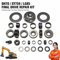 Kit de réparation de réducteur final DH70 SY759 LG85 pour excavatrice, comprenant engrenage planétaire, engrenage solaire, roulement et jeu de joints, pièces de rechange