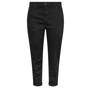 Pantalones vaqueros transpirables ajustados rectos altos negros para mujer, pantalones de marca de calidad de exportación de diseñadores de talla grande para la temporada de otoño - Product Image 4