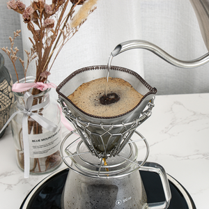 Filtro per Caffè e Tè in Acciaio Inox 304 Riutilizzabile a Forma di Cono <span class=keywords><strong>800</strong></span> Mesh Capacità 1-2 Tazze Ecologico per Dripper da Caffè all'Aperto - Product Image 4