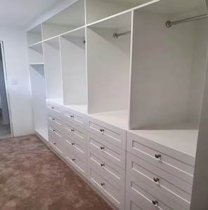 Venta Directa de Fábrica en China, Armarios Modernos y Económicos de Estilo Shaker Blanco para Vestidores, Fabricados en China - Product Image 1