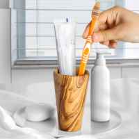 Porte-brosse à dents élégant en bois écologique ArtisRaw, organisateur de salle de bain personnalisé avec logo, cadeau de déménagement élégant et unique