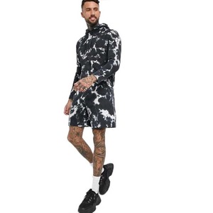 Ensemble de survêtement décontracté pour homme avec logo personnalisé, sweat à capuche et short en molleton respirant en coton, fermeture éclair, pour le sport et le jogging, haute qualité - Product Image 4