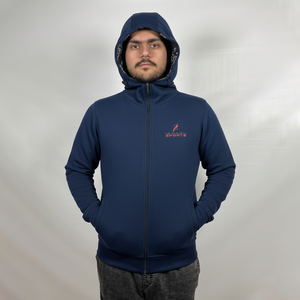 Sweat à capuche zippé pour homme de haute qualité, brodé, style streetwear thermique d'hiver, épaules tombantes, motif uni, basiques - Product Image 2