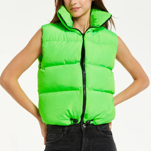 Customized Design Winter High Quality <b>Women</b> Puffer <b>Vest</b> Stand Collar Zipper Casual Reasonable Prices Professional Private Label - Product Image 1