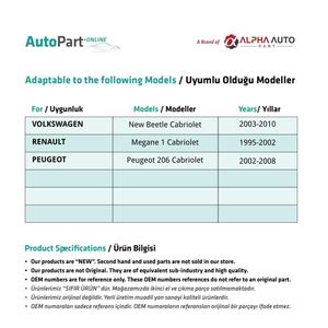 Lève vitre arrière gauche en plastique-gauche-2 pour Renault Megane 1,Peugeot 206 - Product Image 2