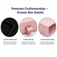 Boîte d'emballage personnalisée pour bijoux, boîte cadeau carrée à tiroir coulissant pour bagues, colliers, bracelets, boucles d'oreilles