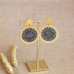 Pendientes Retro bohemios para mujer Pendientes chapados en oro de 18 quilates de acero inoxidable Pendientes colgantes de cuentas POR HF CRAFTS - Product Image 1