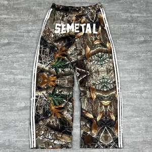 Premium Winter Nylon Solid Straight Leg Running Sweatpants Custom Beading Lace Men Joggers - Product Image 3