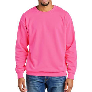 Sudadera Informal Holgada de Manga Larga con Hombros Caídos y Cuello Alto Simulado, 100% Algodón Teñido Liso para Invierno - Product Image 4