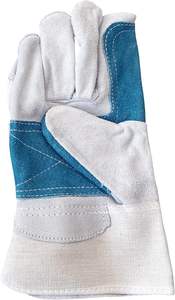 Guantes de seguridad de trabajo de cuero de vaca genuino Manguito DE SEGURIDAD DE GOMA Textura de grano suave Resistencia al calor - Product Image 4