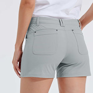 Shorts de plage taille haute pour femmes Séchage rapide Respirant Écologique 100% coton pour la natation estivale En couleur unie - Product Image 4