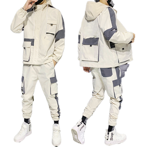 Ensemble de vêtements de sport décontractés pour hommes grande taille, avec logo personnalisé, sweat à capuche zippé et pantalon de jogging, respirant, écologique, réversible, idéal pour l'été - Product Image 5