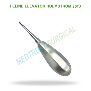 Élévateur dentaire vétérinaire Feline Elevator Holmstrom 301S, instrument en acier inoxydable pour luxation et élévation des racines chez les chats - Product Image 2