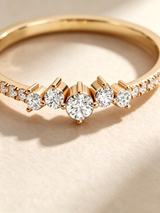 HKJA 14K Solid Gold Natural Diamond Band <b>Ring</b> Custom Fine Jewelry OEM ODM Manufacturer Moissanite <b>CZ</b> Available - Product Image 4
