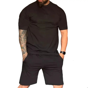 Conjunto de Dos Piezas de Camiseta y Pantalones Cortos de Algodón Casual de Alta Calidad para Hombre, con Diseño Bordado e Impresión de Logotipo Personalizado - Product Image 6
