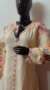 Vestido de playa holgado y transpirable de lino con estampado bohemio para mujer, elegante vestido retro Harajuku con cuello en V hasta la rodilla y manga larga - Product Image 6