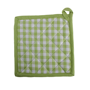 100% Cotton <b>Oven</b> Mitts with Silicone Strip Green Pot Holders for Cooking Microwave Baking Home Food Protection for Restaurants - Product Image 1