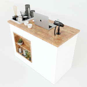 Support minimaliste en bois et acrylique à 2 tiroirs 120x60x86cm BLT68010 - Product Image 1