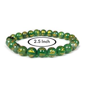 Bracelet vert jade om mani perles Bracelet en pierre cristal pierres précieuses bijoux de mode hommes et femmes cadeau énergie moi - Product Image 4