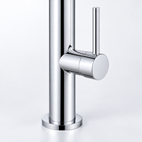 Robinet de cuisine télescopique WYRAX moderne en acier inoxydable 304 avec douchette céramique, deux positions eau chaude et froide, finition brossée