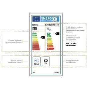Système de chauffage et de climatisation domestique Ferroli Bluehelix Pro S 27C 27 kW ErP, chaudière à condensation intégrée pour le méthane - Product Image 5