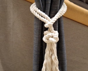 Rustic Tie <b>Curtains</b> Friendship and Love Knot <b>Nautical</b> Natural Cotton Rope <b>Curtain</b> Tie Back - Product Image 1