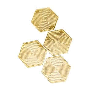 Stylish Brass <b>Tea</b> & Coffee Serving Coaster Round Gold Color for Home & Restaurant Drinks Serving Coaster with Holder - Product Image 5