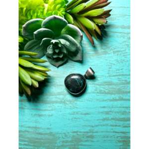 Peggy Skeets Blue Moon Turquoise & Sterling <b>Silver</b> Pendant with Bezel Setting Inlay Technology - Product Image 4