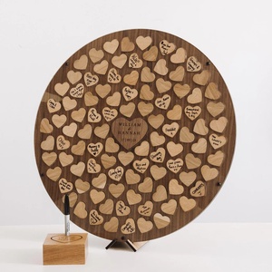 Livre d'or en bois Heart Box-Livre d'or de mariage Alternative Heart Circle - Product Image 2