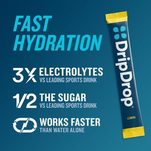 DripDrop Hydration Packets - Lemon - Single Serve <b>Electrolytes</b> <b>Powder</b> Drink Mix - 32 Sticks - Product Image 5
